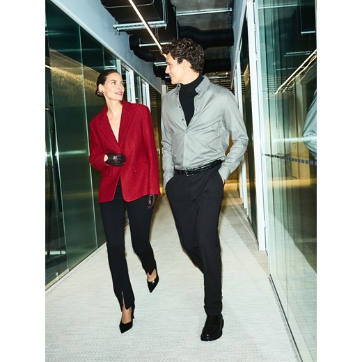 Reserved - Spodnie garniturowe slim fit - czarny ze sklepu Reserved w kategorii Spodnie męskie - zdjęcie 187798698