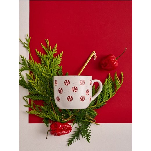 Sinsay - Świąteczny kubek z motywem cukierków miętowych - biały Sinsay One Size Sinsay