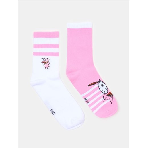 Sinsay - Skarpetki z nadrukiem Courage the Cowardly Dog 2 pack - wielobarwny ze sklepu Sinsay w kategorii Skarpetki damskie - zdjęcie 187799689