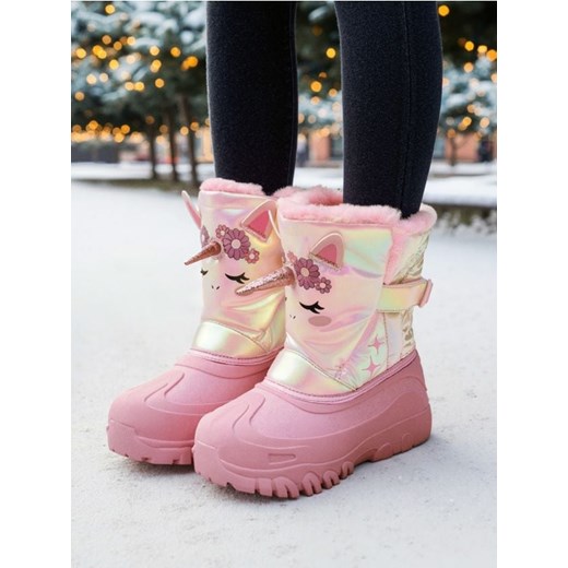 Sinsay - Śniegowce z ocieplanym futerkiem - różowy ze sklepu Sinsay w kategorii Buty zimowe dziecięce - zdjęcie 187799705