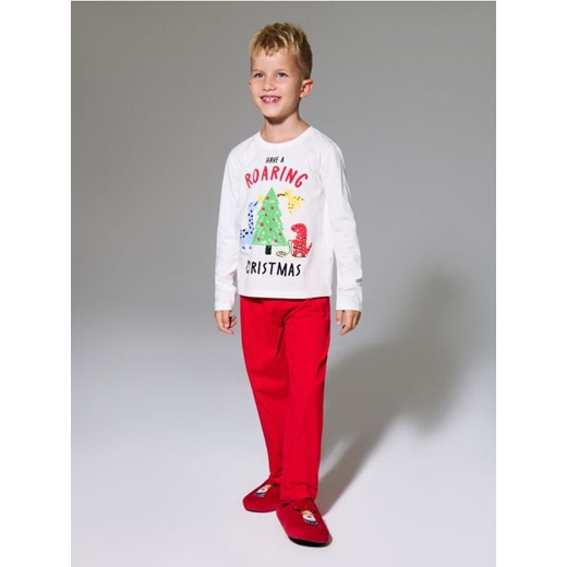 Sinsay - Świąteczna piżama dwuczęściowa z motywem dinozaurów - kremowy ze sklepu Sinsay w kategorii Piżamy dziecięce - zdjęcie 187799708