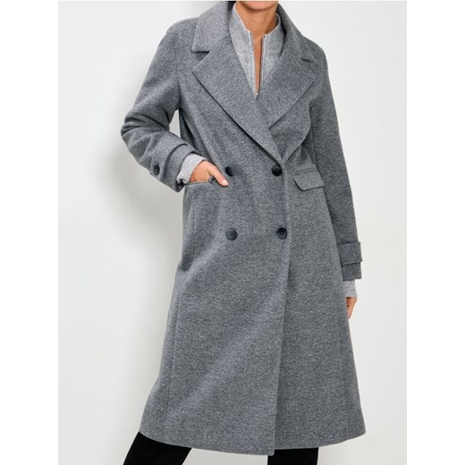Sinsay - Klasyczny płaszcz dwurzędowy - szary ze sklepu Sinsay w kategorii Płaszcze damskie - zdjęcie 187799728
