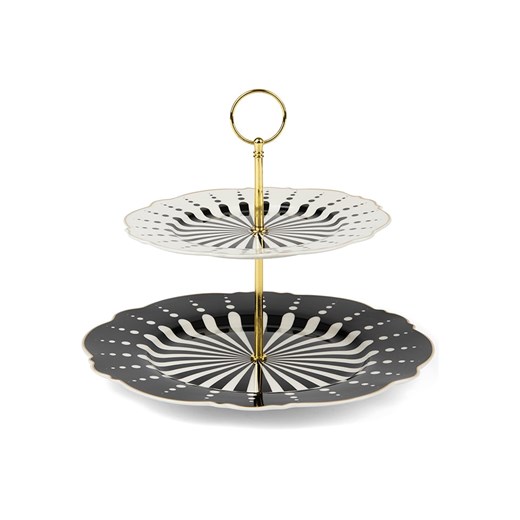 Trendy Kitchen by EXCÉLSA Etażerka &quot;Alice&quot; w kolorze biało-czarnym - wys. 23 x Ø 28,5 cm ze sklepu Limango Polska w kategorii Misy i tace dekoracyjne - zdjęcie 187800285