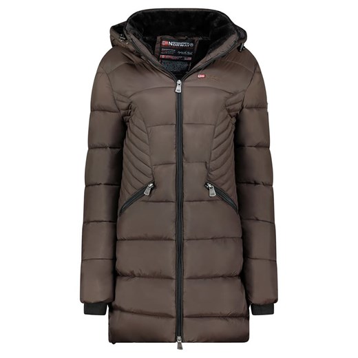 Geographical Norway Płaszcz zimowy &quot;Bee&quot; w kolorze ciemnobrązowym ze sklepu Limango Polska w kategorii Kurtki damskie - zdjęcie 187800657