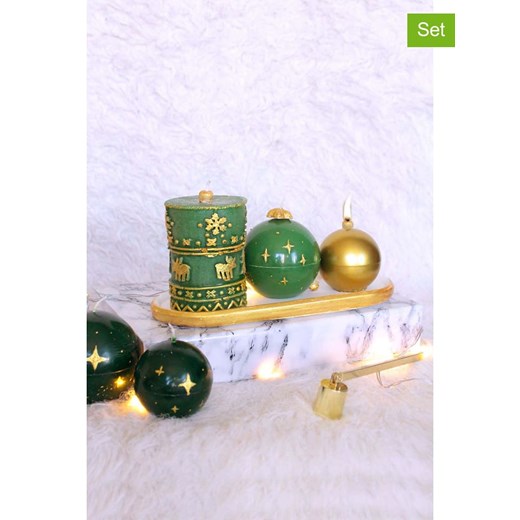 Lucky Bees Świece (3 szt.) w kolorze złoto-zielonym ze sklepu Limango Polska w kategorii Świece i dyfuzory - zdjęcie 187800719