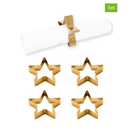 Echtwerk Obręcze (4 szt.) &quot;Star&quot; w kolorze złotym do serwetek - Ø 7 cm ze sklepu Limango Polska w kategorii Akcesoria kuchenne - zdjęcie 187800769