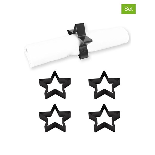 Echtwerk Obręcze (4 szt.) &quot;Star&quot; w kolorze czarnym do serwetek - Ø 7 cm ze sklepu Limango Polska w kategorii Akcesoria kuchenne - zdjęcie 187800775