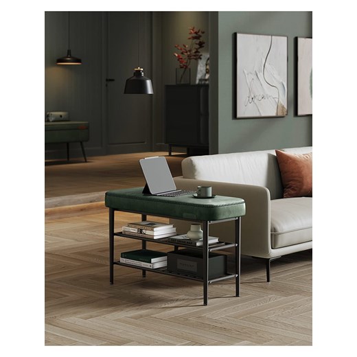 Songmics Ławka w kolorze zielono-czarnym na buty - 80 x 50 x 30 cm Songmics onesize promocja Limango Polska