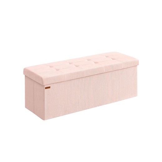 Songmics Ławka w kolorze jasnoróżowym ze schowkiem - 110 x 38,5 x 35,5 cm Songmics onesize okazyjna cena Limango Polska