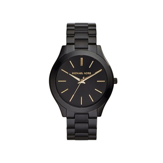 Zegarek Michael Kors Slim Runway MK3221 Czarny ze sklepu eobuwie.pl w kategorii Zegarki - zdjęcie 187801098