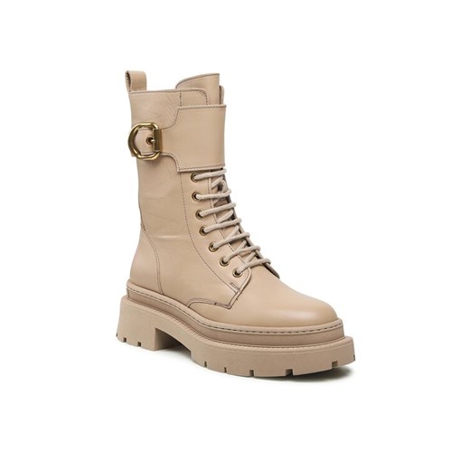 Trapery Gino Rossi 222FW105 Beżowy ze sklepu eobuwie.pl w kategorii Workery damskie - zdjęcie 187801106