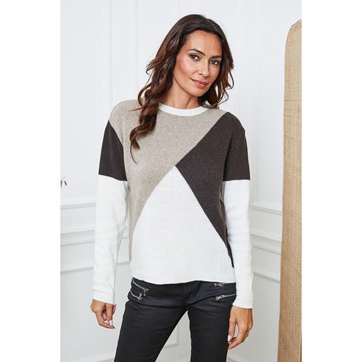 So Cachemire Sweter &quot;Lanos&quot; w kolorze brązowo-beżowo-kremowym ze sklepu Limango Polska w kategorii Swetry damskie - zdjęcie 187801647