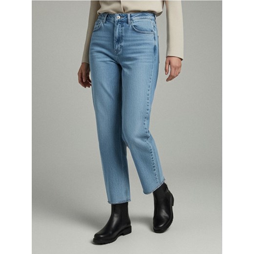 Sinsay - Jeansy wide leg z wysokim stanem - niebieski ze sklepu Sinsay w kategorii Jeansy damskie - zdjęcie 187802887