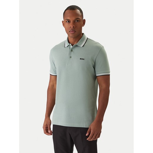 BOSS Polo Paddy 50469055 Zielony Regular Fit ze sklepu MODIVO w kategorii T-shirty męskie - zdjęcie 187803097