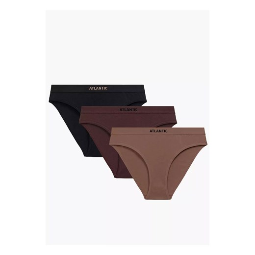 Atlantic 3-pack figi damskie Sport 3CLP-012B-CAPJ/CZK/CZA, Kolor czarno-brązowy, Rozmiar M, ATLANTIC ze sklepu Primodo w kategorii Majtki damskie - zdjęcie 187803445