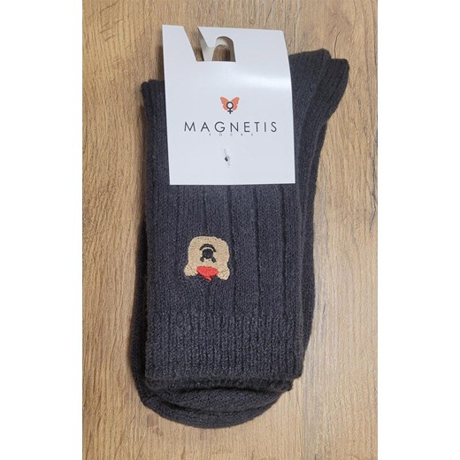 Ciepłe skarpetki damskie z aplikacją grafitowe YN5065, Kolor grafitowy, Rozmiar uniwersalny, Magnetis ze sklepu Primodo w kategorii Skarpetki damskie - zdjęcie 187803515