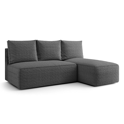 Czarny rozkładany narożnik z  funkcją spania - Merello 5X ze sklepu Edinos.pl w kategorii Narożniki - zdjęcie 187804035