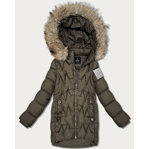 Kurtka zimowa damska z kapturem Goodlookin khaki (KK60564) ze sklepu goodlookin.pl w kategorii Kurtki damskie - zdjęcie 187805016