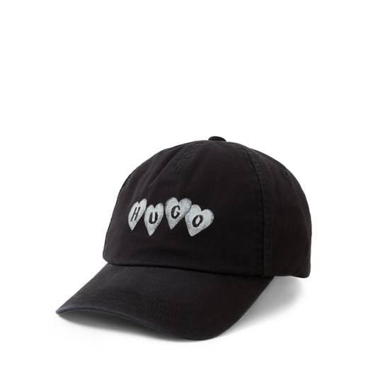 HUGO Czapka damska - Cara-Valentine Kobiety Bawełna czarny jednolity ze sklepu vangraaf w kategorii Czapki z daszkiem damskie - zdjęcie 187805117