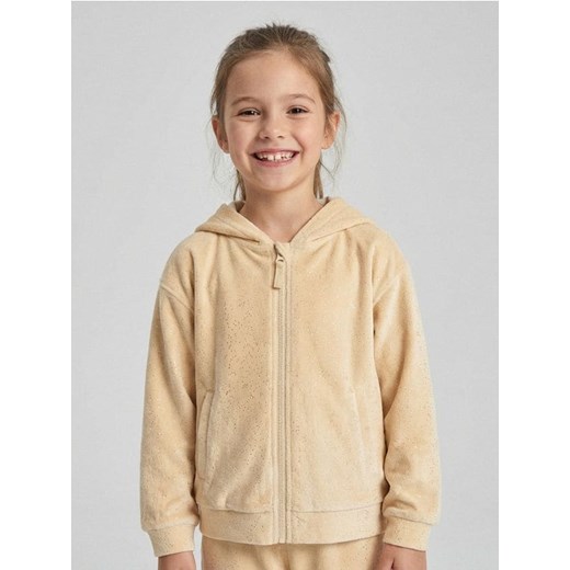 Sinsay - Bluza zip hoodie - beżowy ze sklepu Sinsay w kategorii Bluzy dziewczęce - zdjęcie 187805788