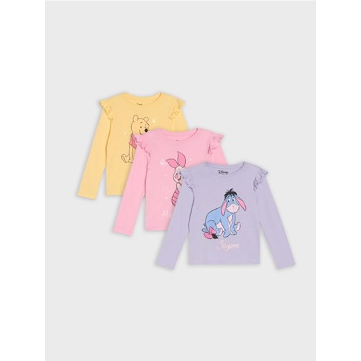 Sinsay - Bawełniane koszulki z nadrukiem 3 pack - wielobarwny ze sklepu Sinsay w kategorii Bluzki dziewczęce - zdjęcie 187805838