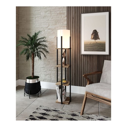 Opviq Lampa stojąca w kolorze czarno-jasnobrązowym - wys. 135 cm ze sklepu Limango Polska w kategorii Oświetlenie - zdjęcie 187807228