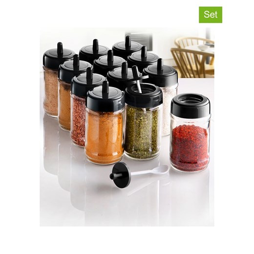 Violeta Home Słoiki (12 szt.) w kolorze czarnym na przyprawy - 300 ml ze sklepu Limango Polska w kategorii Młynki do soli i pieprzu - zdjęcie 187808155