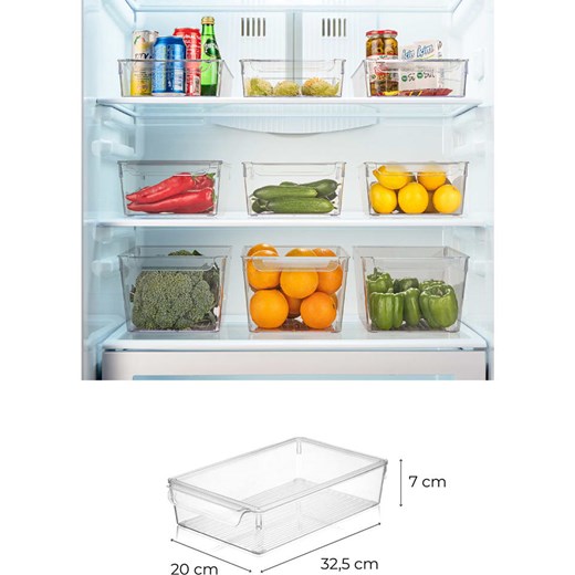 Violeta Home Organizery (3 szt.) do lodówki - 32,5 x 7 x 20 cm Violeta Home onesize okazyjna cena Limango Polska