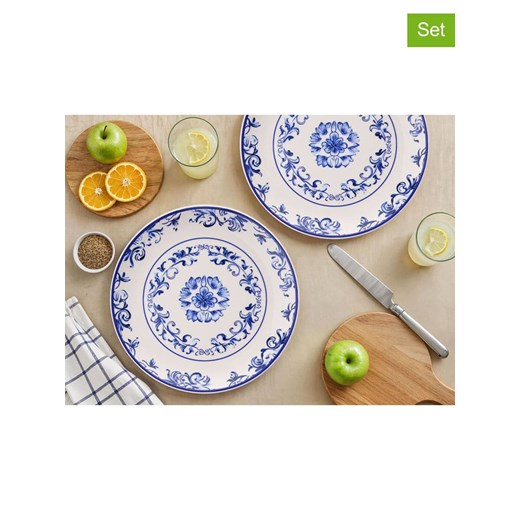 Violeta Home Talerze (6 szt.) w kolorze biało-niebieskim do serwowania - Ø 25,5 cm ze sklepu Limango Polska w kategorii Naczynia - zdjęcie 187808375