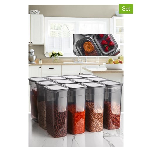 Violeta Home Pojemniki (12 szt.) w kolorze antracytowym - 3,2 l ze sklepu Limango Polska w kategorii Pojemniki kuchenne - zdjęcie 187808449