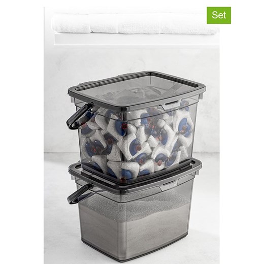 Violeta Home Pojemniki (2 szt.) w kolorze antracytowym - 4 l ze sklepu Limango Polska w kategorii Akcesoria i przechowywanie - zdjęcie 187808918