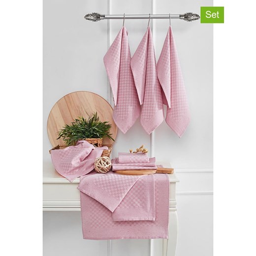 Colourful Cotton Ściereczki (10 szt.) w kolorze jasnoróżowym do naczyń ze sklepu Limango Polska w kategorii Ścierki kuchenne - zdjęcie 187809008