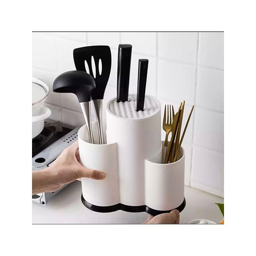 Violeta Home Stojak w kolorze białym na noże - 22 x 22 x 12 cm ze sklepu Limango Polska w kategorii Noże kuchenne - zdjęcie 187809016