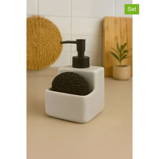 Violeta Home 2-częściowy zestaw w kolorze kremowo-czarnym - 10 x 9,5 cm ze sklepu Limango Polska w kategorii Akcesoria i przechowywanie - zdjęcie 187809068