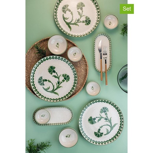 Violeta Home 14-częściowy zestaw śniadaniowy w kolorze biało-zielonym ze sklepu Limango Polska w kategorii Naczynia - zdjęcie 187809155