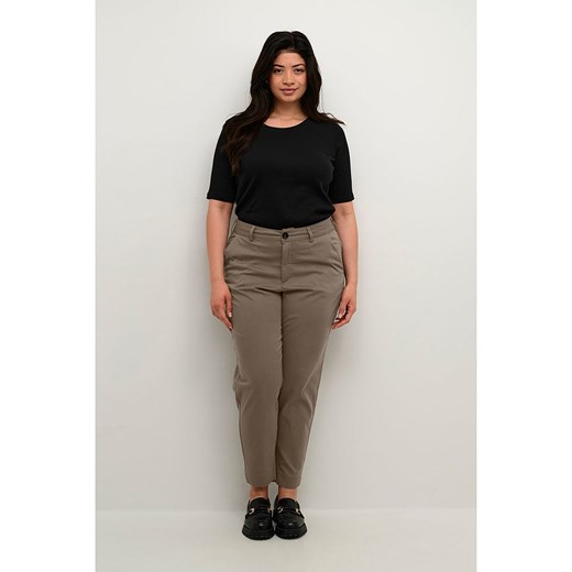 KAFFE curve Spodnie chino &quot;Leana&quot; w kolorze brązowym ze sklepu Limango Polska w kategorii Spodnie damskie - zdjęcie 187810737