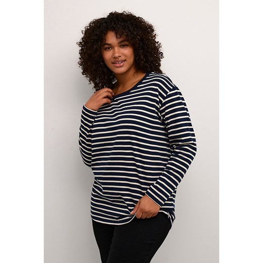 KAFFE curve Koszulka w kolorze granatowo-białym ze sklepu Limango Polska w kategorii Bluzki damskie - zdjęcie 187810765