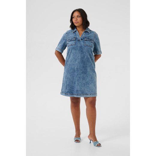 KAFFE curve Sukienka dżinsowa w kolorze niebieskim ze sklepu Limango Polska w kategorii Sukienki - zdjęcie 187811075