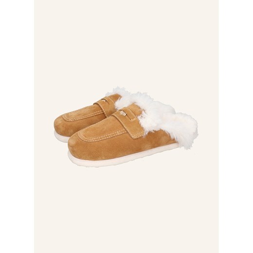 MELVIN &amp; HAMILTON Skórzane kapcie &quot;Anima 1&quot; w kolorze jasnobrązowym ze sklepu Limango Polska w kategorii Kapcie damskie - zdjęcie 187811845