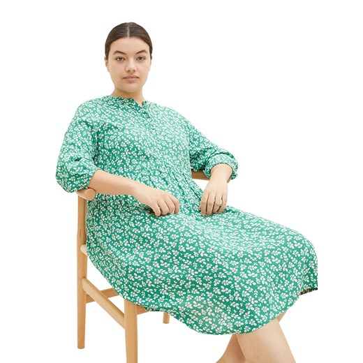 Tom Tailor Sukienka w kolorze zielono-białym Tom Tailor 46 Limango Polska okazja