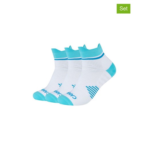 camano Skarpety sportowe (3 pary) w kolorze biało-turkusowym Camano 35-38 wyprzedaż Limango Polska
