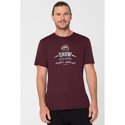 super.natural Koszulka &quot;Pray For Snow&quot; w kolorze bordowym ze sklepu Limango Polska w kategorii T-shirty męskie - zdjęcie 187814447