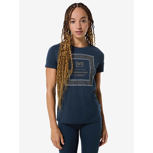 super.natural Koszulka funkcyjna &quot;Bandana Bio&quot; w kolorze granatowo-białym ze sklepu Limango Polska w kategorii Bluzki damskie - zdjęcie 187815209