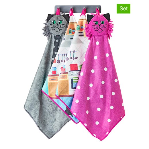 Vigar 5-częściowy zestaw  &quot;Felix&quot; w kolorze różowo-szarym do naczyń ze sklepu Limango Polska w kategorii Ścierki kuchenne - zdjęcie 187815447