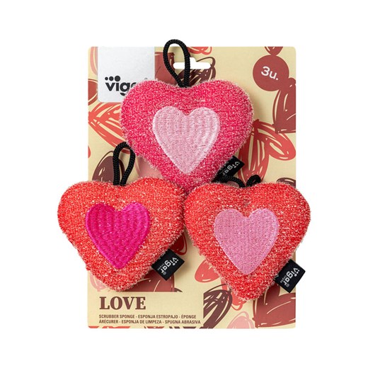 Vigar Gąbki (3 szt.) &quot;True Love&quot; w kolorze różowo-pomarańczowym - 10 x Vigar onesize okazyjna cena Limango Polska
