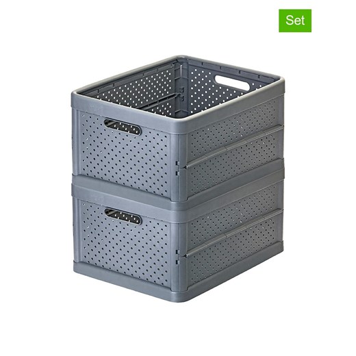 Vigar Skrzynki (2 szt.) w kolorze szarym - 32 l ze sklepu Limango Polska w kategorii Pojemniki kuchenne - zdjęcie 187816207