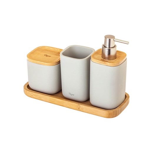 Vigar 4-częściowy zestaw &quot;Zense&quot; w kolorze jasnoszarym - 28 x 13,5 x 11 cm ze sklepu Limango Polska w kategorii Dozowniki do mydła - zdjęcie 187816229