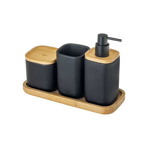 Vigar 4-częściowy zestaw &quot;Zense&quot; w kolorze czarnym - 28 x 13,5 x 11 cm ze sklepu Limango Polska w kategorii Dozowniki do mydła - zdjęcie 187816235