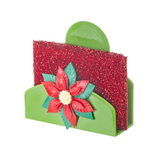 Vigar Uchwyt &quot;Poinsettia&quot; w kolorze zielono-czerwonym na gąbkę - 12 x 11,5 x 7 cm ze sklepu Limango Polska w kategorii Akcesoria kuchenne - zdjęcie 187816585