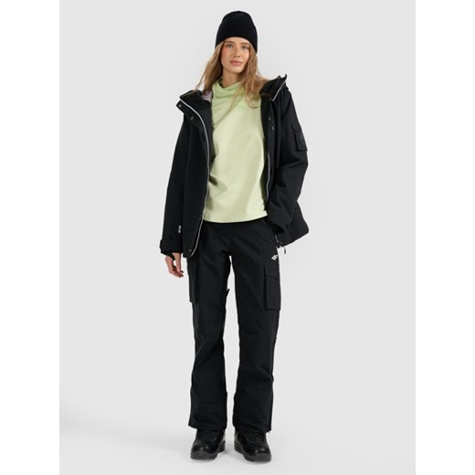 Damskie spodnie snowboardowe 4F 4FWAW25TFTRF1220 - czarne ze sklepu Sportstylestory.com w kategorii Spodnie damskie - zdjęcie 187818145